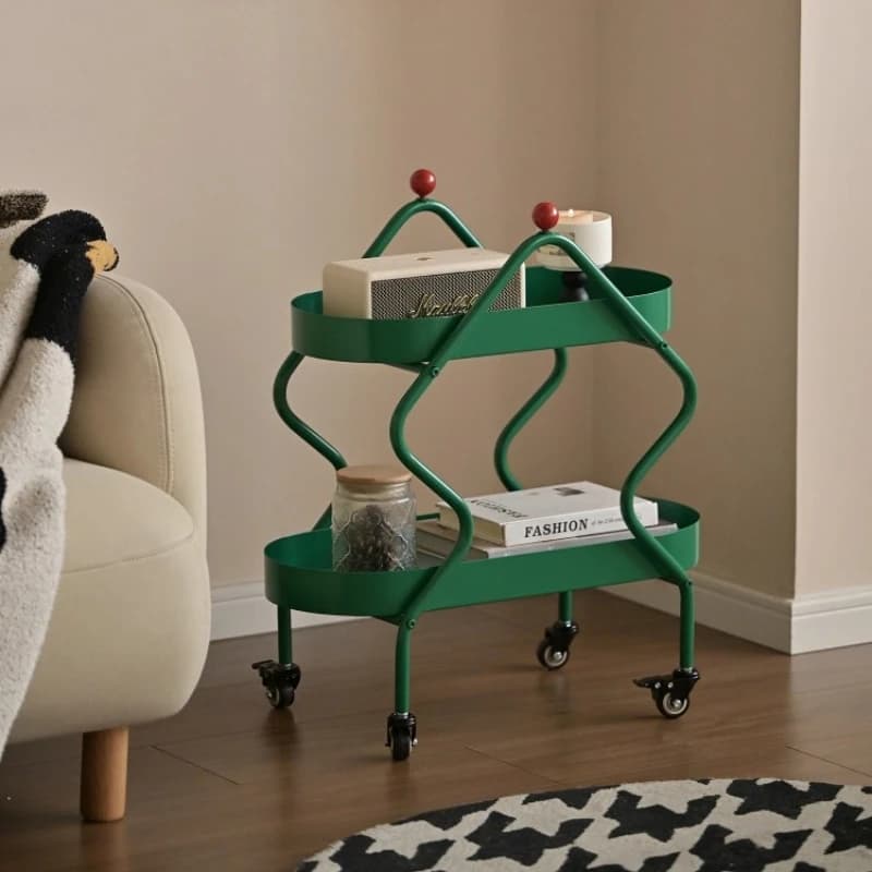 Movable small coffee table Mini side table Living room art cart Sofa side shelf side Balcony