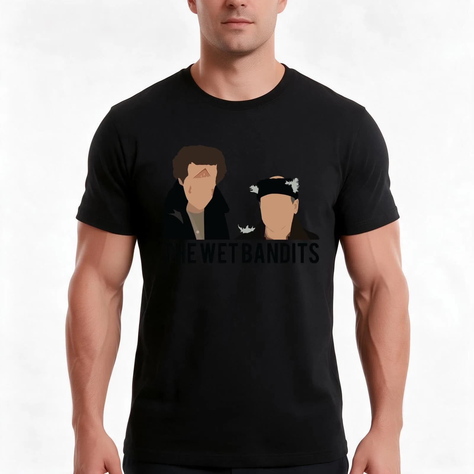 Home Alone - The Wet Bandits T-Shirt, Summer Casual Cotton Tee, Oversized Streetwear Tops, Vintage Graphic Print, 100% Cotton