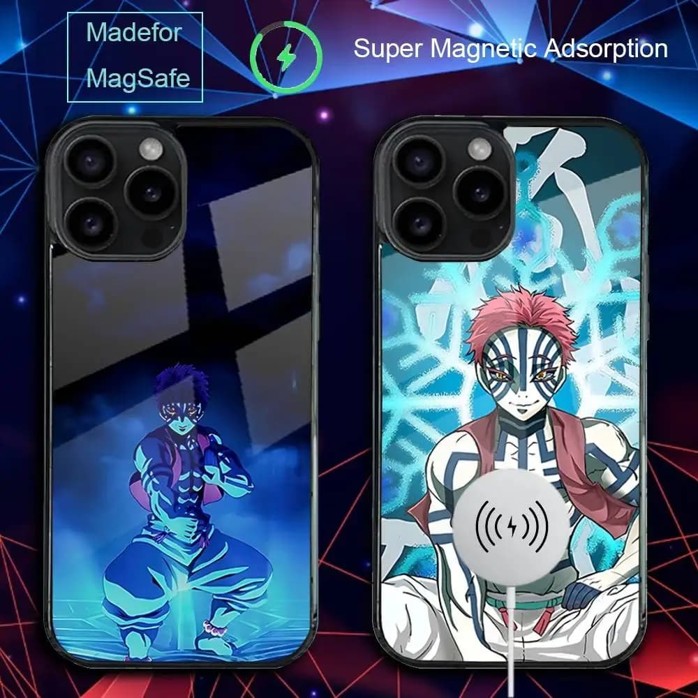 Cool A-Akaza Anime Phone Case For iPhone 17,16,15,14,13,12,11,Pro,Max,Plus,Mini,SE4,E Magnetic Magsafe Wireless Charging