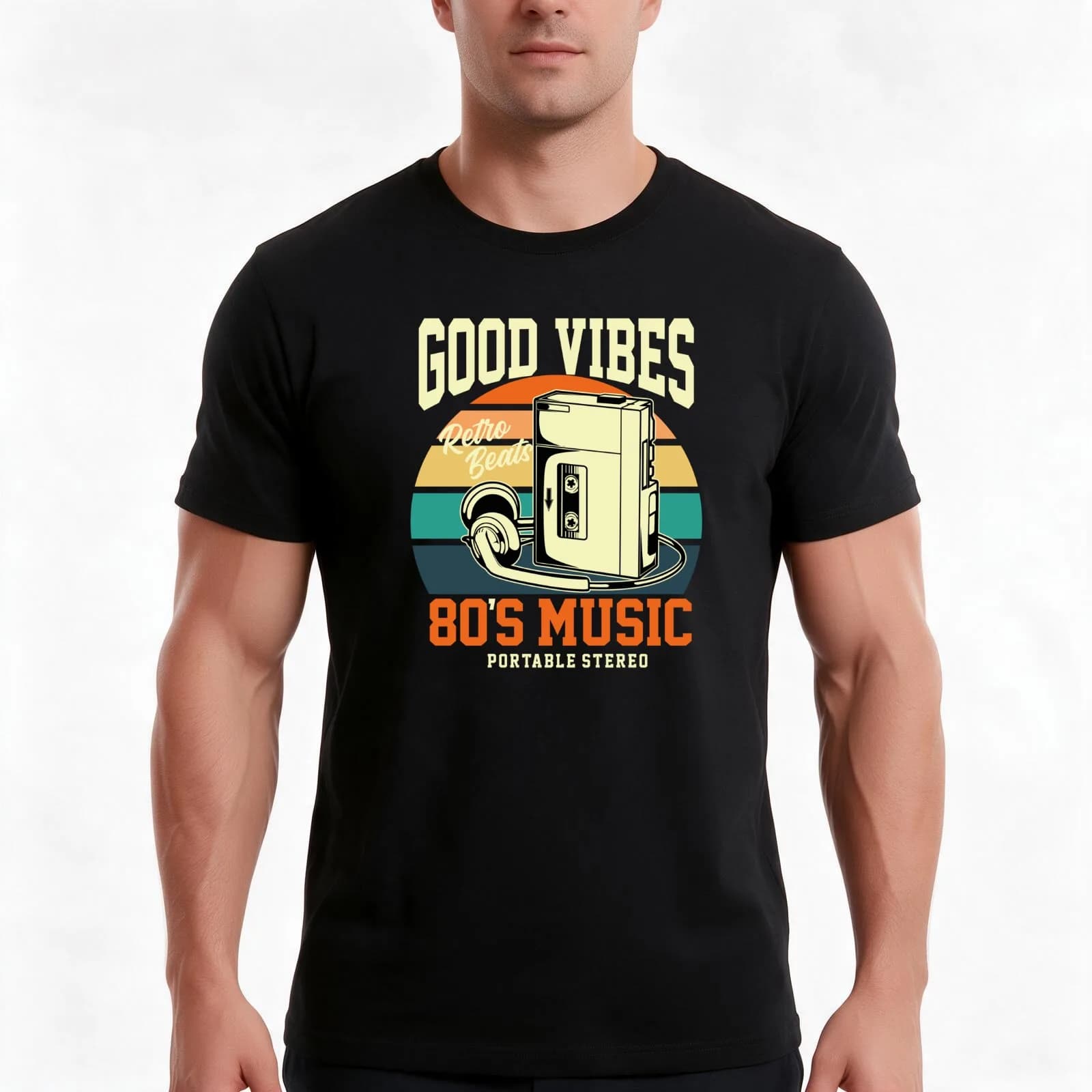 Vintage Good Walkman Vibes T-Shirt, Summer Casual Cotton Tee, Oversized Streetwear Tops, Vintage Graphic Print, Unisex Men Women