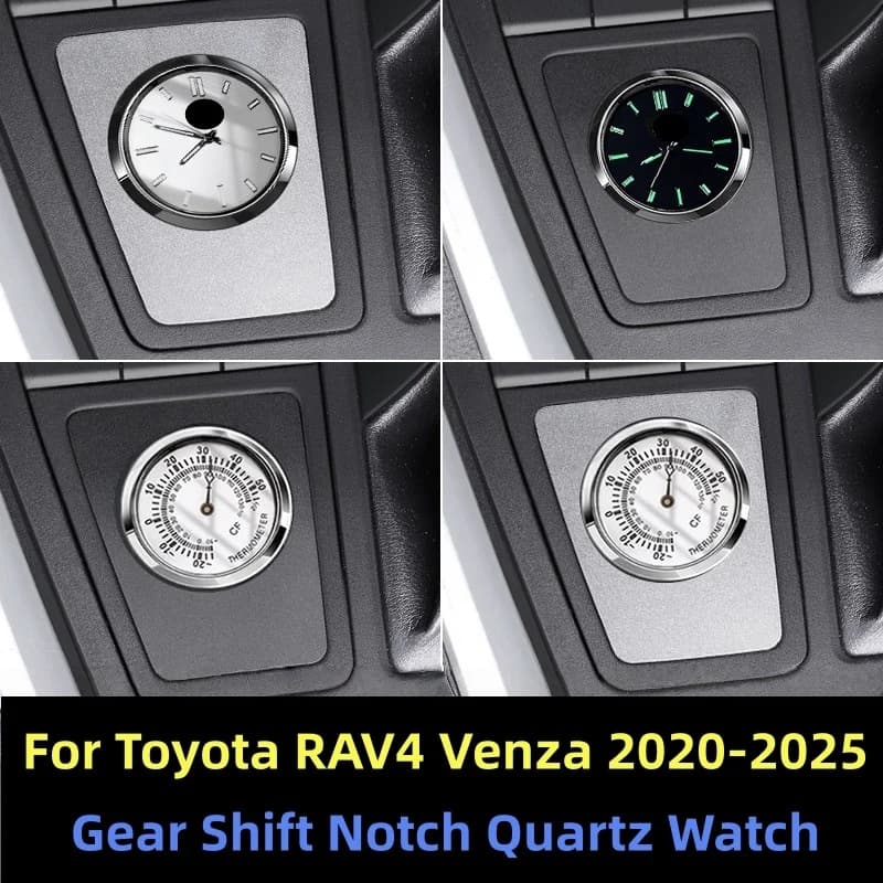 Car Dashboard Stick-On Luminous Digital Clocks Auto Vehicle Air Outlet Mini Watches For Toyota RV4 WILDLANDER 2024-2025