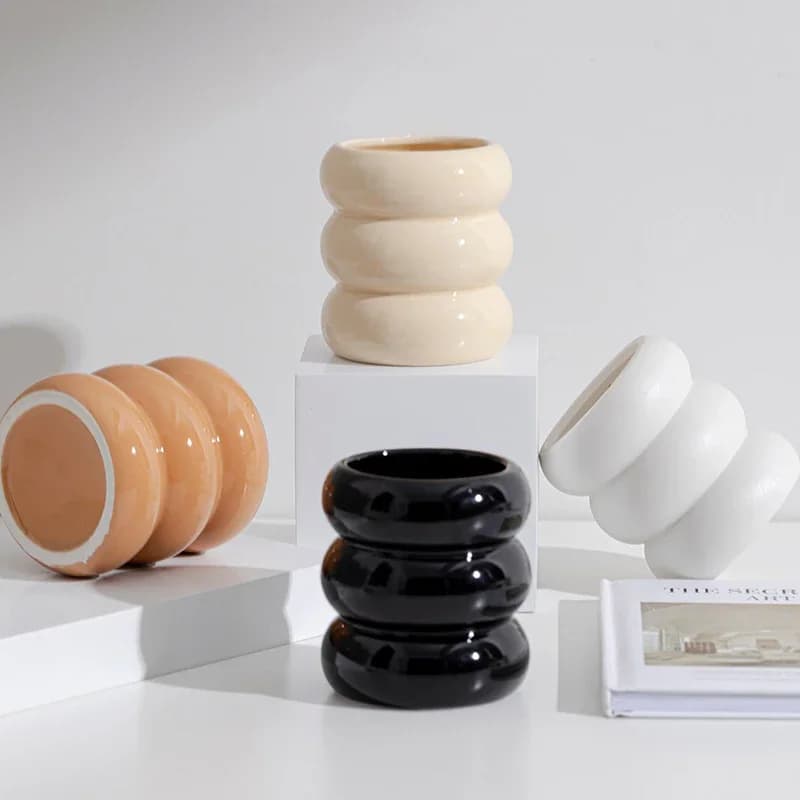 Nordic Ceramic Candlestick Holder White Candle Holders Candle Holder Wedding Table Living Room Home Ornament Decoration