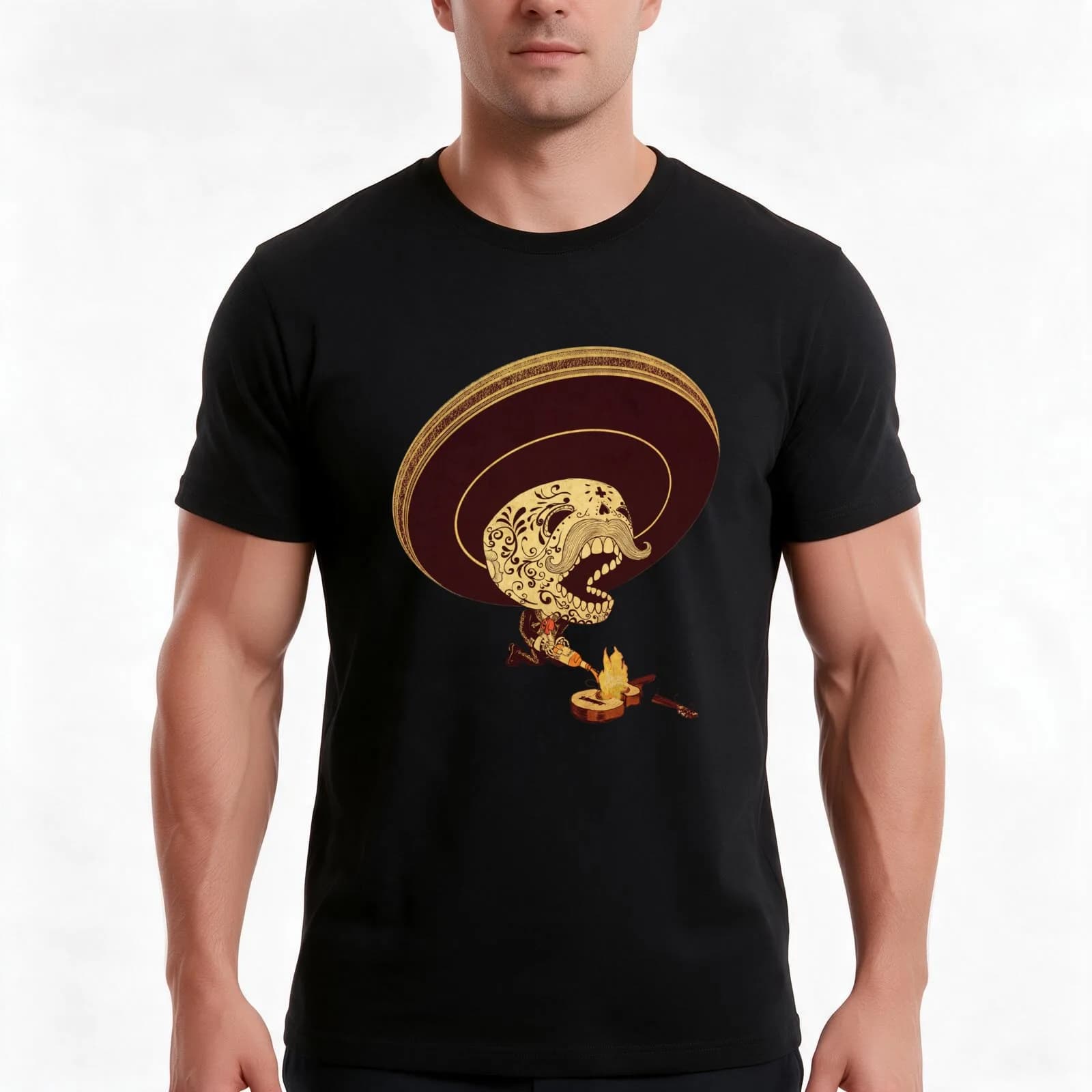 Monterrey Fire T-Shirt, Summer Casual Cotton Tee, Oversized Streetwear Tops, Vintage Graphic Print, Loose Fit Short Sleeve