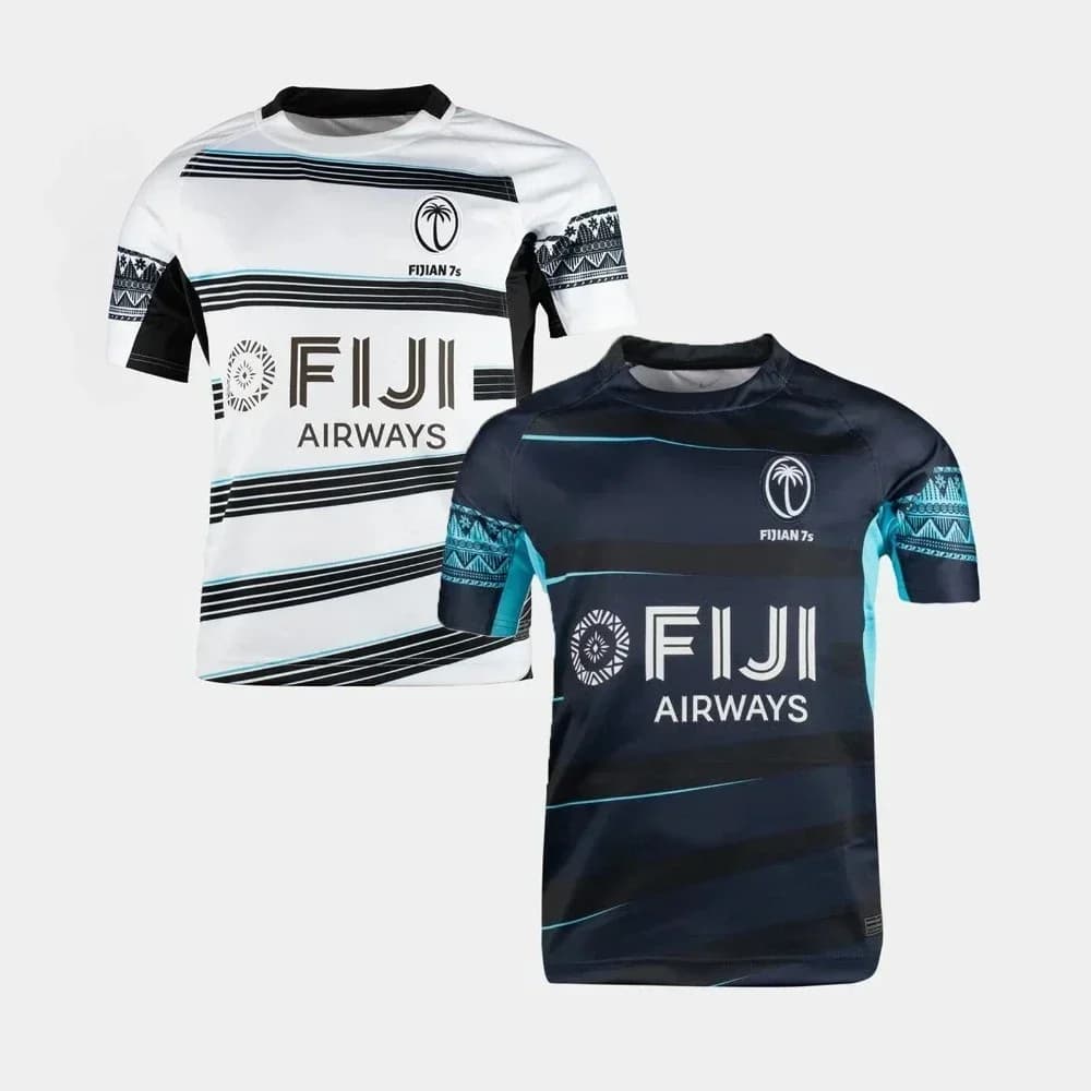 Men's Fiji Rugby Fan Top Crew Neck Sports Jersey For Sevens Match & Training