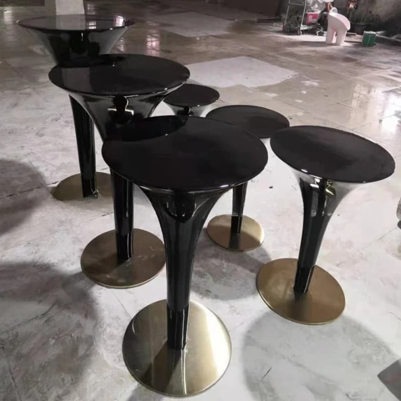 FRP coffee table, mushroom small coffee table, hotel FRP combination reception table and chairs