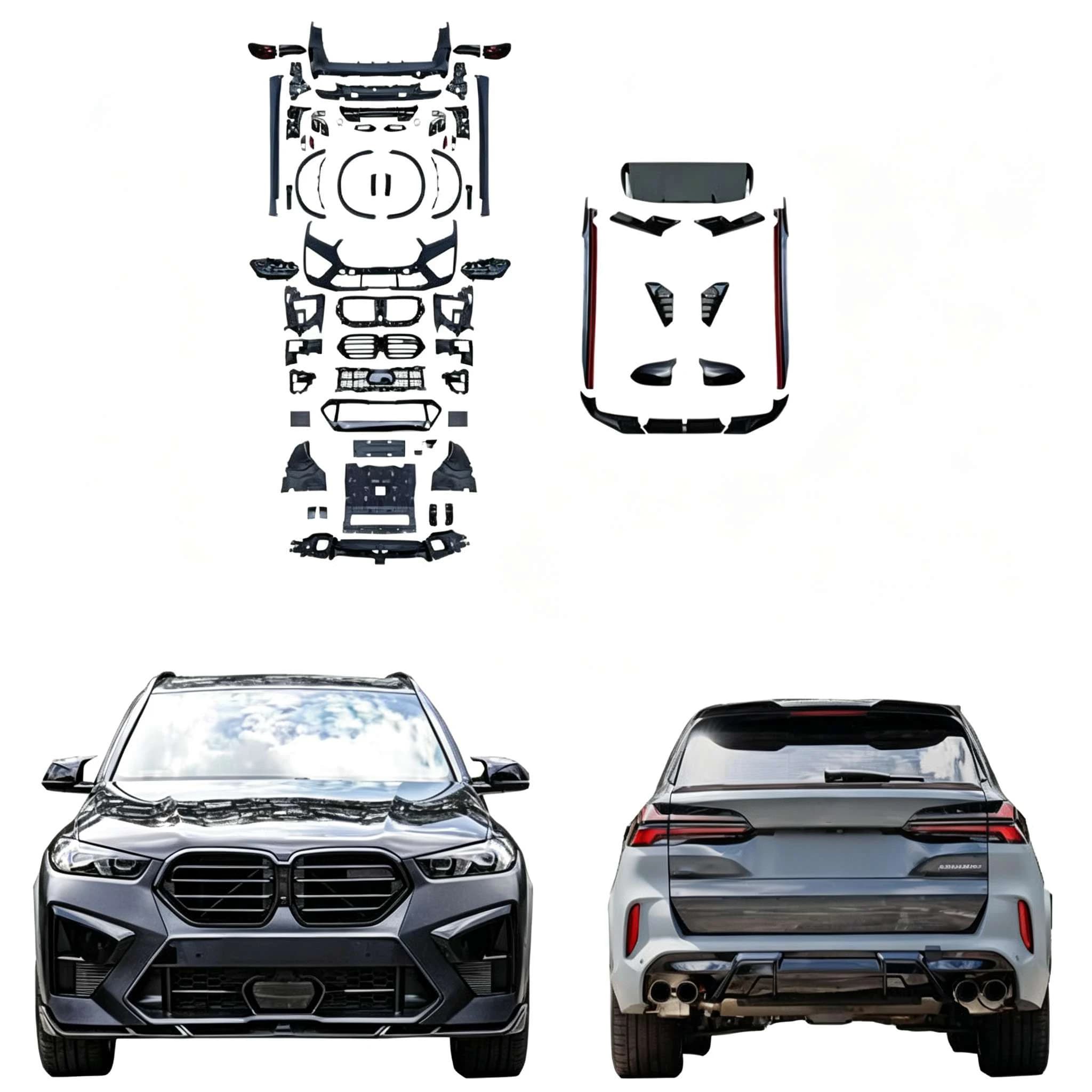 Car Body Kit Bumpers for BMW 2019-2023 X5 G05 Upgrade 2024 X5M BODYKIT Headlight Taillight Bumper Side Skirt Diffuser