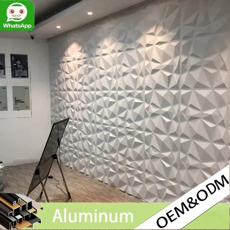 3D Geometric Modern Embossed Wall Panel Glow Effect Graphic Design Moisture Proof Easy Install Restaurant Hotel Lobby Decor Wall