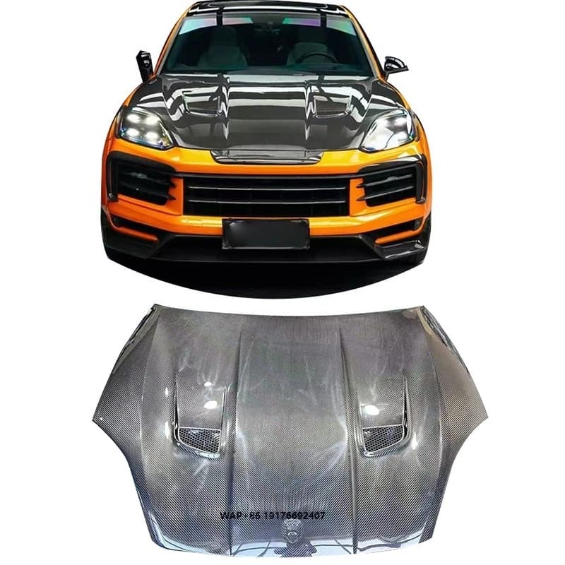 MSY Style Dry Carbon Fiber Hood for the 2024 NewPorsche Cayenne 9y0 Dry Carbon Fiber Engine Hood  Lightweight Engine Hood