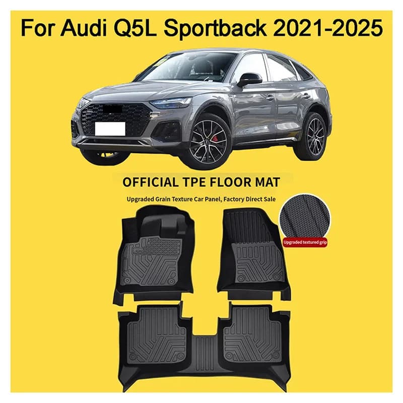 For Audi Q5L Sportback 2021-2025 Car LHD Floor Mat TPE Foot Pad Rug Interior Full Tappeto Auto Anti-scratch Accessories