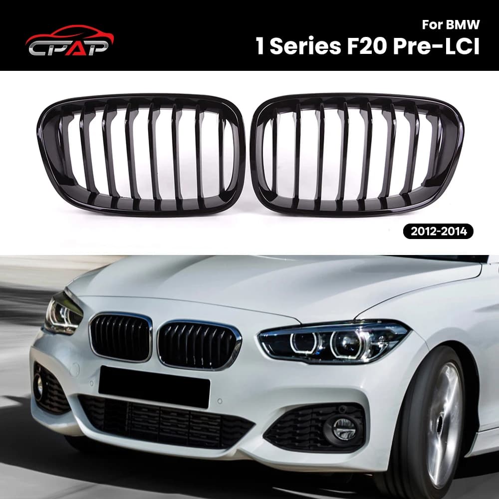 Front Grilles For BMW For BMW 1 Series F20 Pre-LCI 2012-2014 Single Slat Bumper Kidney Hood Grille