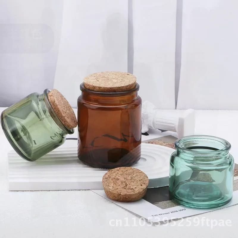Brown Scented Candle Cup DIY Empty Wax Container Glass Bottle Souvenir Ornaments for Home Decor