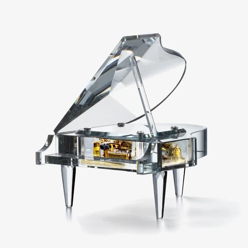 Crystal glass piano music box, equipped with professional movement, Valentine's Day gift for girls