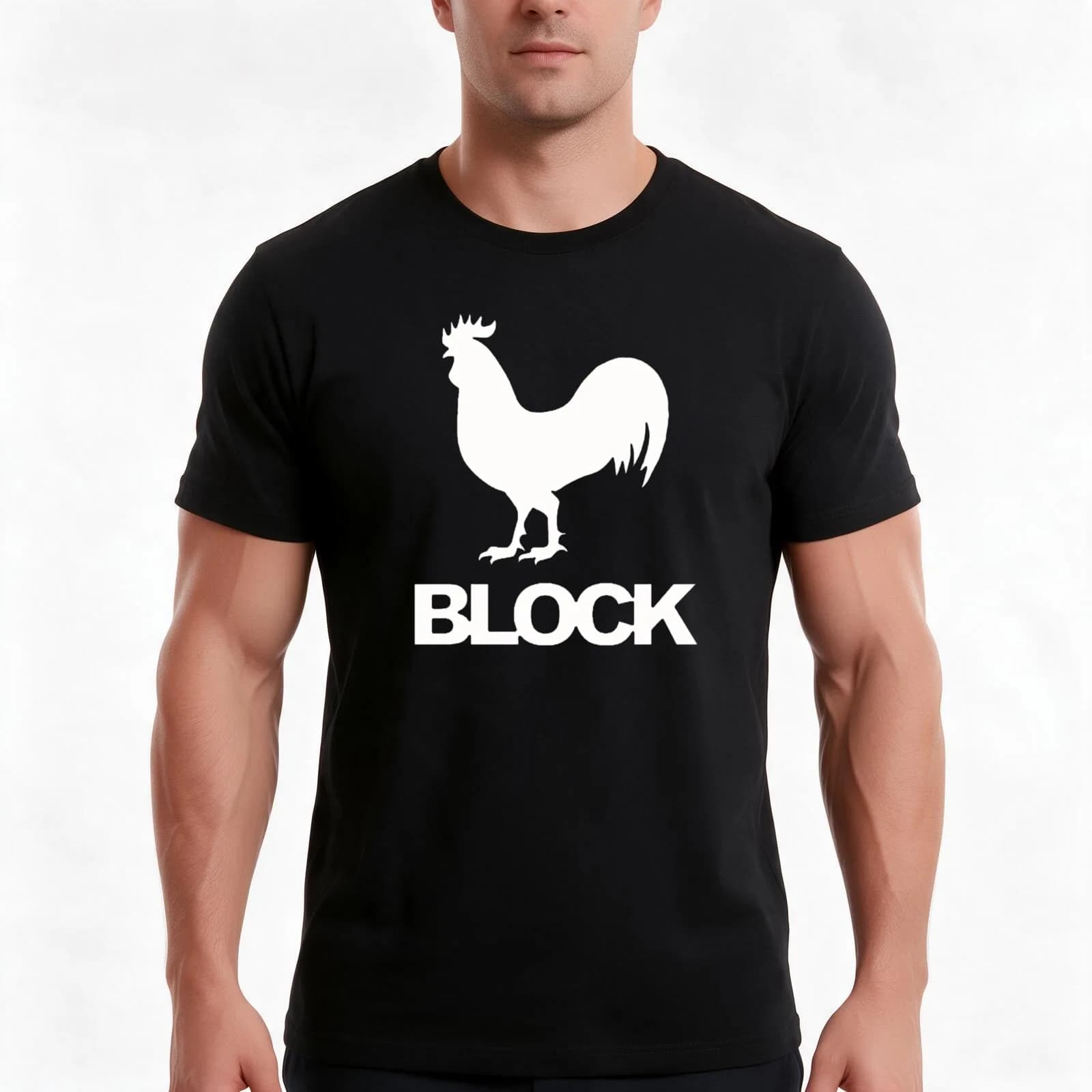 cock block T-Shirt, Summer Casual Cotton Tee, Oversized Streetwear Tops, Vintage Graphic Print, Loose Fit Short Sleeve