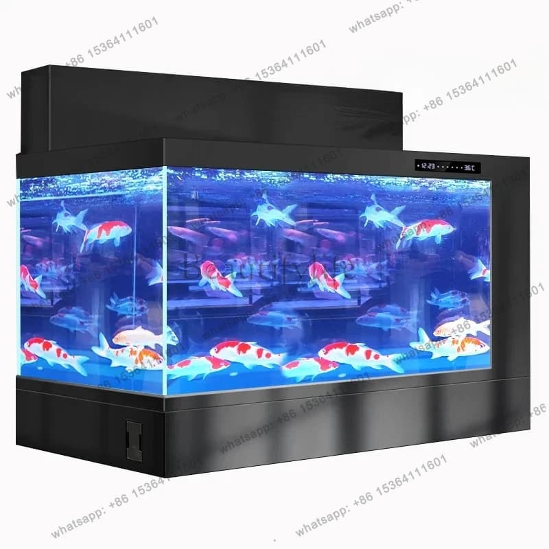 Fish tank aquarium double filter aluminum alloy koi floor tank ultra-white glass water-free