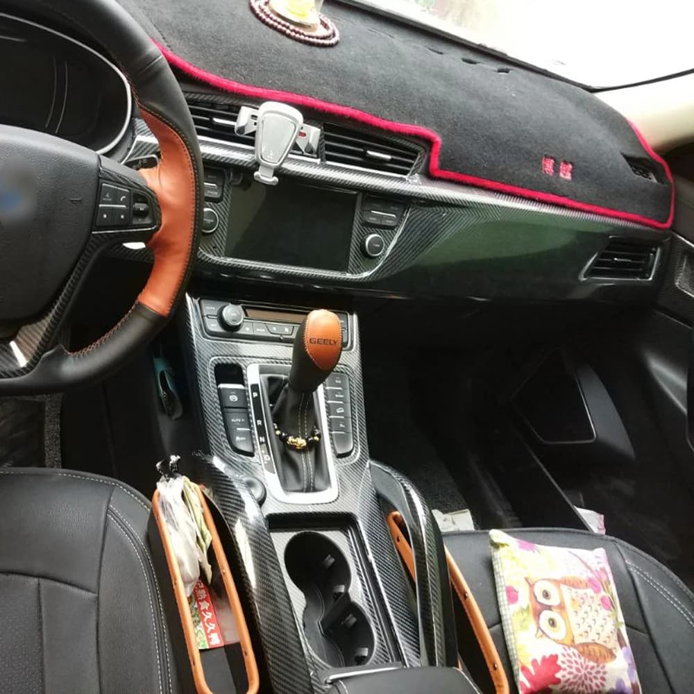 for Geely Atlas 2018-2021 Car Carbon Fiber Decals - Door Handle & Center Console Styling Accessories