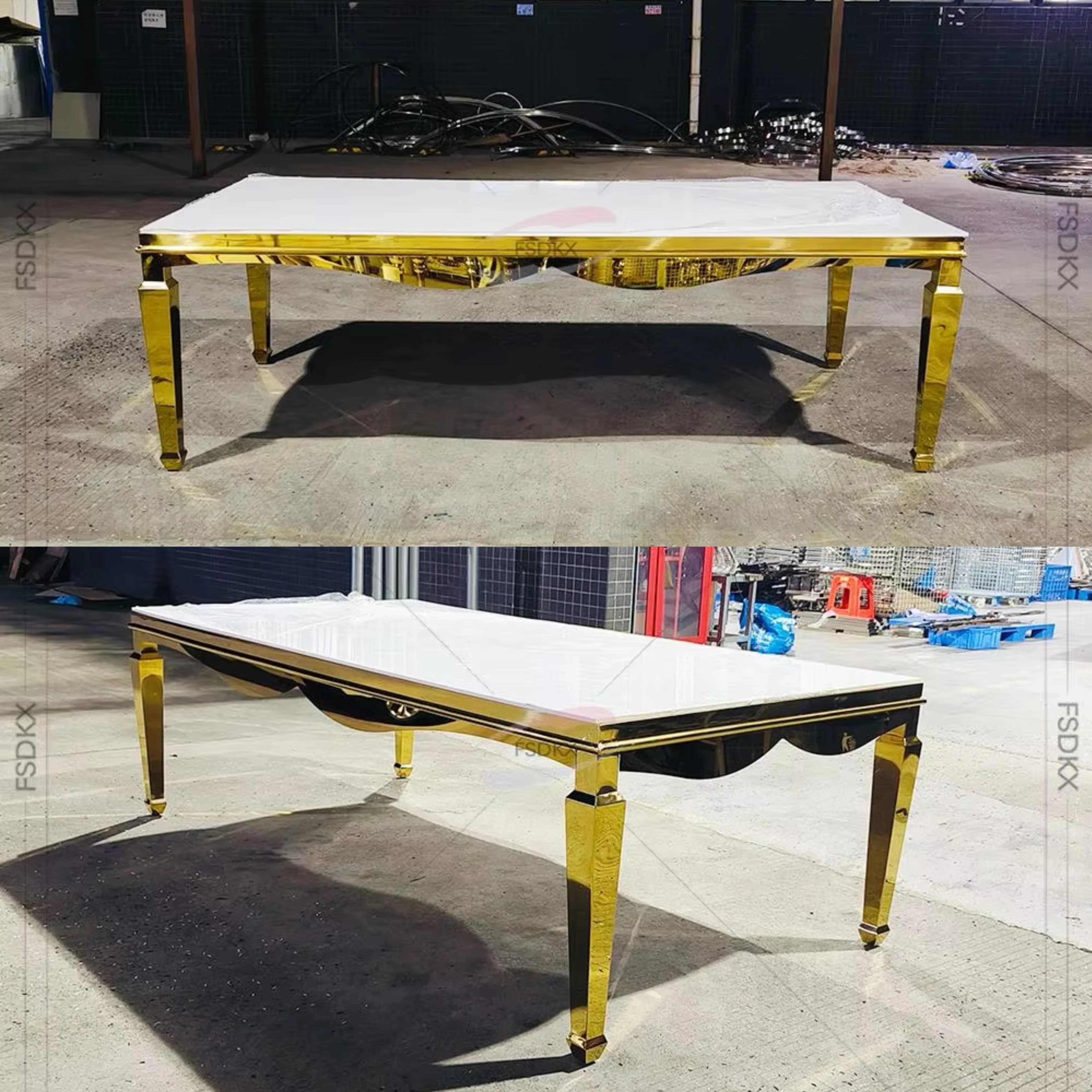FSDKX Luxury Furniture Wedding Dining table Modern Dining Table Set Wedding Banquet Table