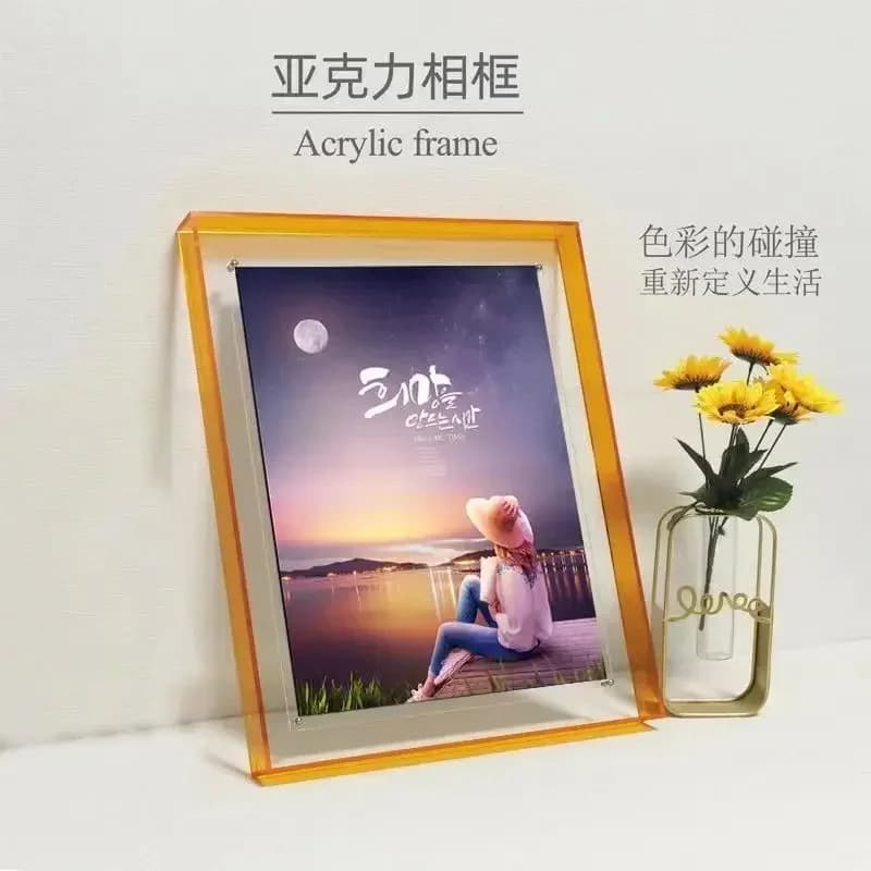 ZTransparent Acrylic Frame Hanging Platform Wedding Photo DIY Poster Painting Hall Wall and Home Decoration Poster Display Frame