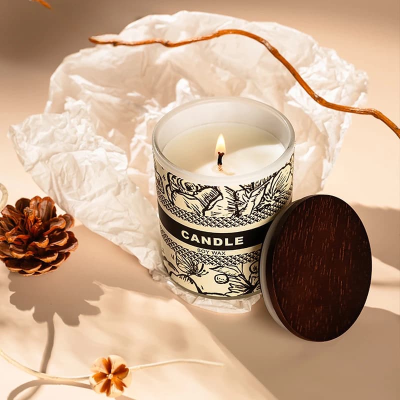 Coffee Scented Candle Chinese Style Soy Wax Aromatherapy Candles in Jars Indoor Bedroom Flameless Aromatic Candle Home Decoratio