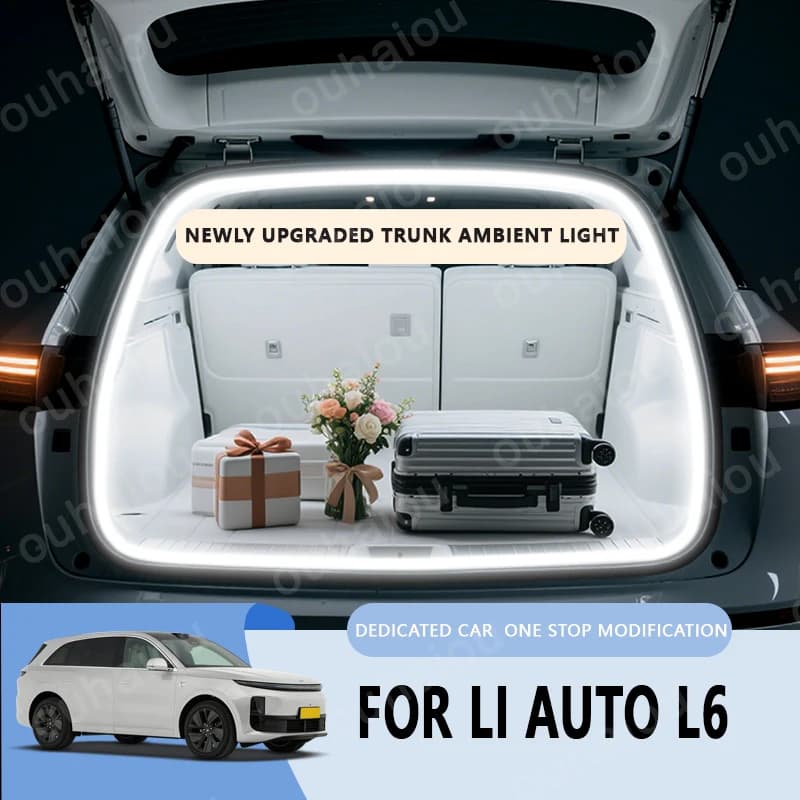For Li Auto L6 trunk light modification light Atmosphere lights White warm white Rear Trunk LED Light Bar