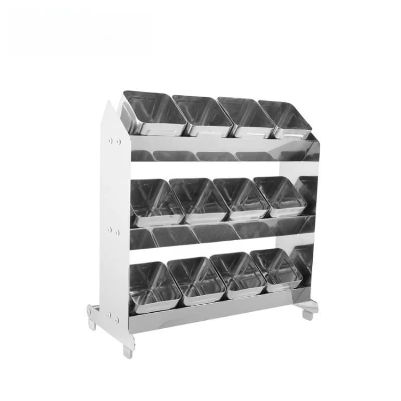 Straight all-steel three-layer four-barrel food rack cup holder, wine glass holder]
