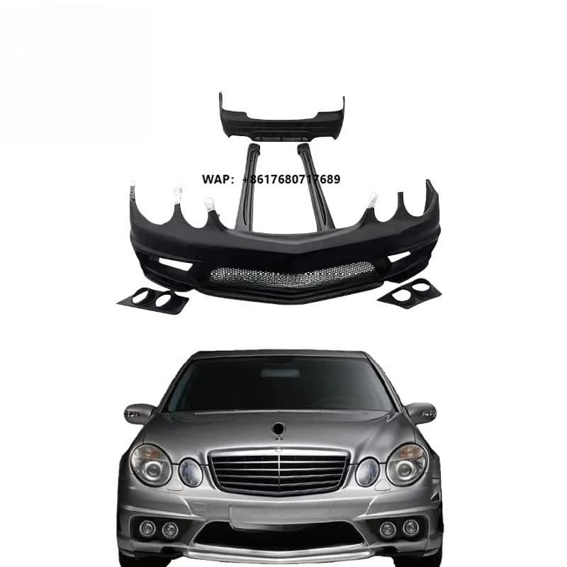 High Quality Bumper Kit for  Benz W211 E Class Upgrade to WALD Body Kit FRP Front Bumper Side Skirt Rear Bumper