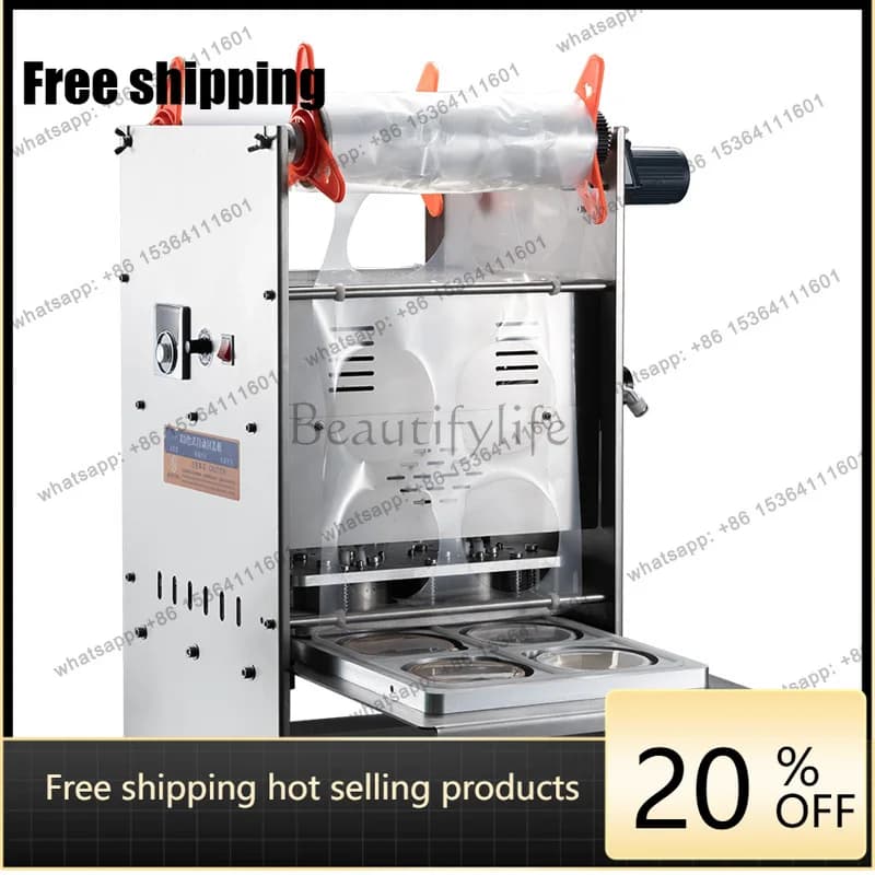 Packaging box sealing machine Rice porridge soup automatic sealing peach gum round bowl