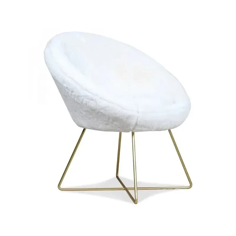 Living room furniture newly designed white velvet leisure chair, convenient, practical and durable