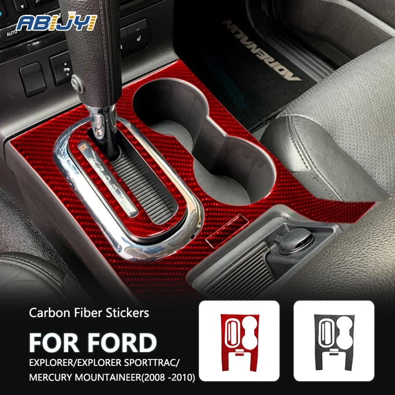 For Ford Explorer/ Explorer Sporttrac/Mercury Mountaineer 2008-2010 Car Center Console Gear Shift Panel Carbon Fiber Stickers