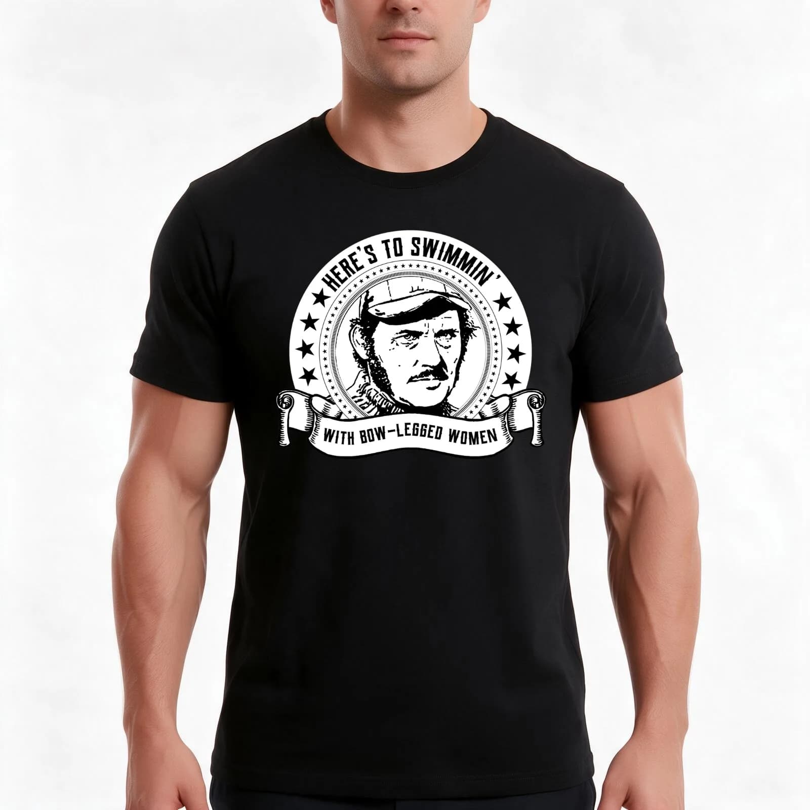 Heres to Swimmin with Bow-Legged Women T-Shirt, Summer Casual Cotton Tee, Oversized Streetwear Tops, Vintage Graphic Print