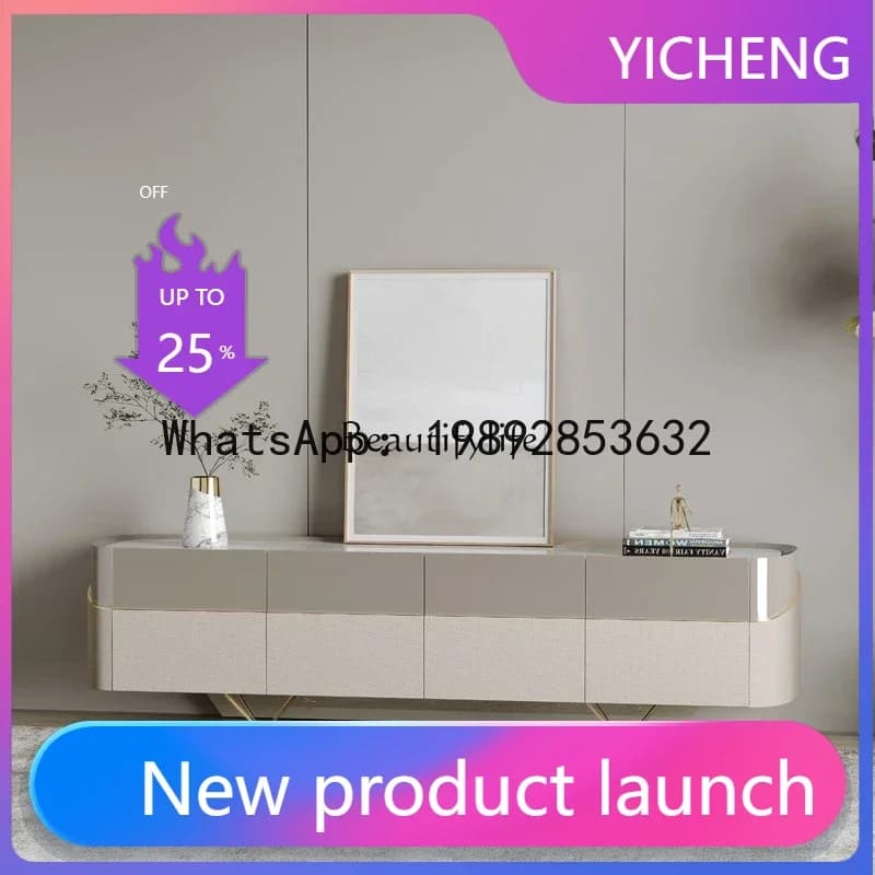 QQ 4*Simple luxury TV cabinet Italian light luxury floor cabinet simple modern style
