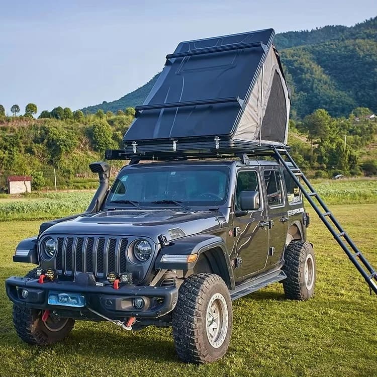 Custom Design 4-Person Hard Shell Aluminium Roof Top Tent Car Rooftop Rack with Elegant Shell Car Roof Tent