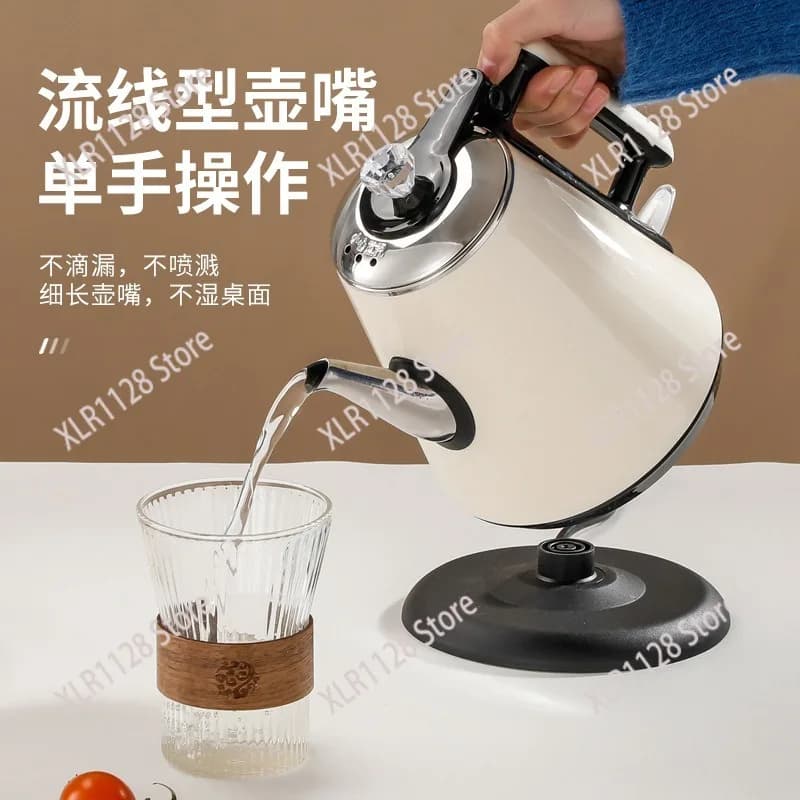 2000W Fast Boiling Electric Kettle Stainless Steel Double Wall Anti-Scald Teapot