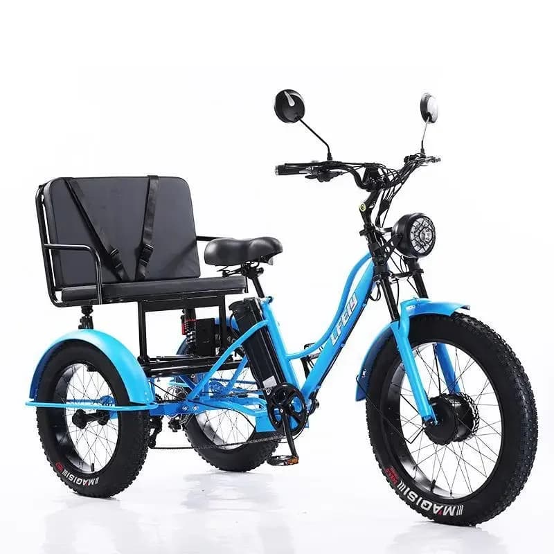 Electric power tricycle 24 inch fat tire pedal tricycle