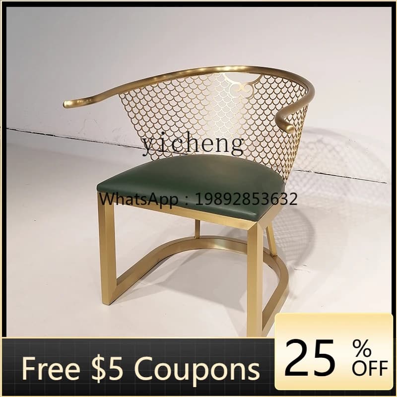 Tea Table Bedroom Pure Copper Arm Chair Luxury New Chinese Taishi Brass Enclosure Chair Yunlong Chair