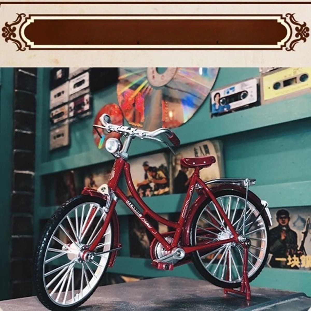 Assembly bicycle post 28 big bar bicycle alloy self-propelled model toy model ornament bicycle model J-2556