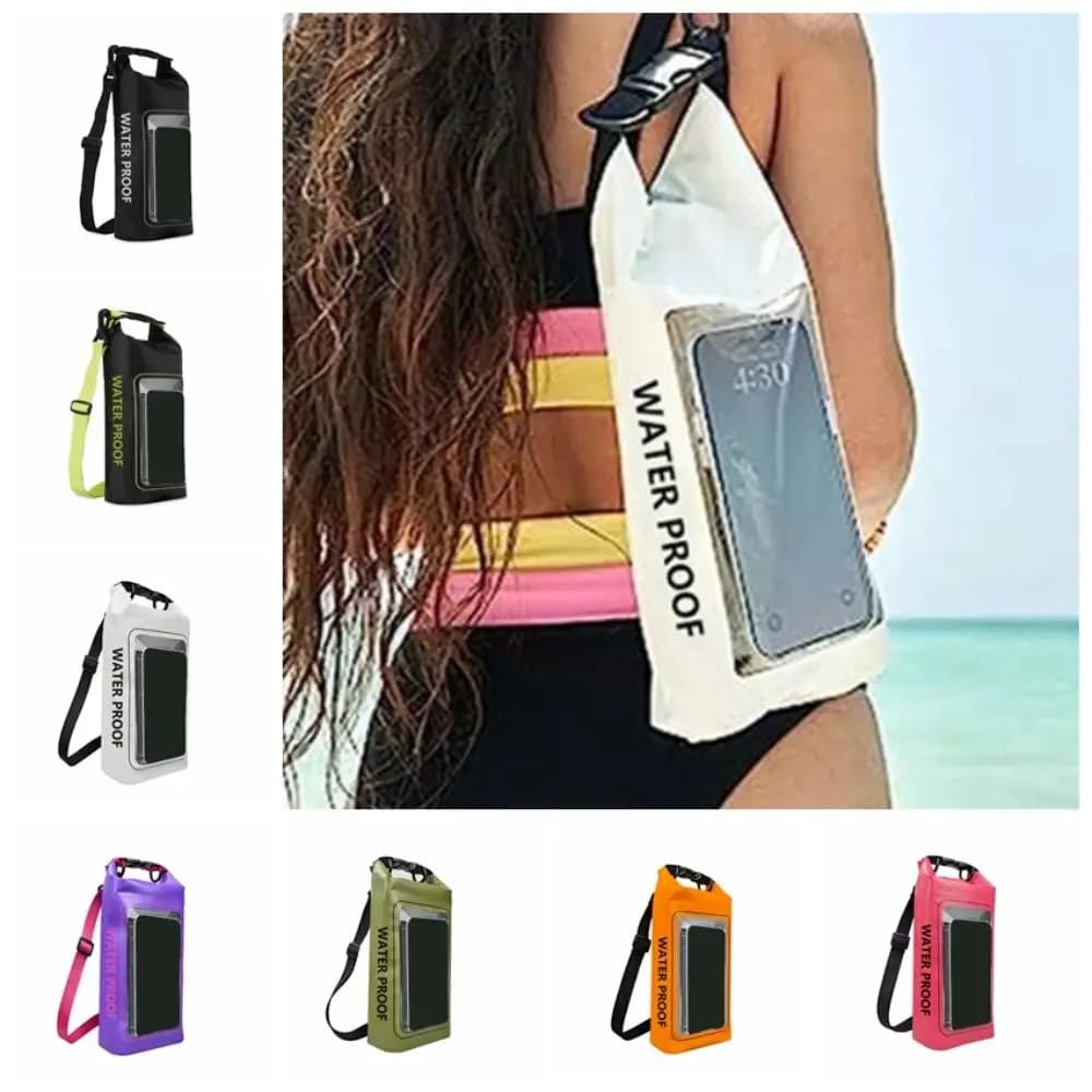 2L Swimming Waterproof Bag Phone Bag Dry Bag Swimming Storage Bag 2-In-1 Touchable Screen Mobile Phone Waterproof Bag Cell Phone