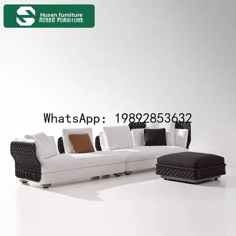 YFY Outdoor Furniture Rattan Sofa Outdoor Terrace Leisure Sofa Chair Chaise Lounge Waterproof Sunproof Villa Corner Sofa