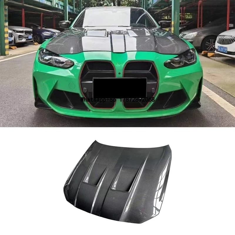 High Quality N Style Dry Carbon Fiber Hood Cover for M3 G80 M4 G82 G83 Engine Bonnet Bodykit