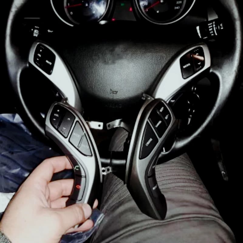 ZF=-S Botón volante estilo coche, Control volumen, canal teléfono, interruptor Control crucero para Elantra