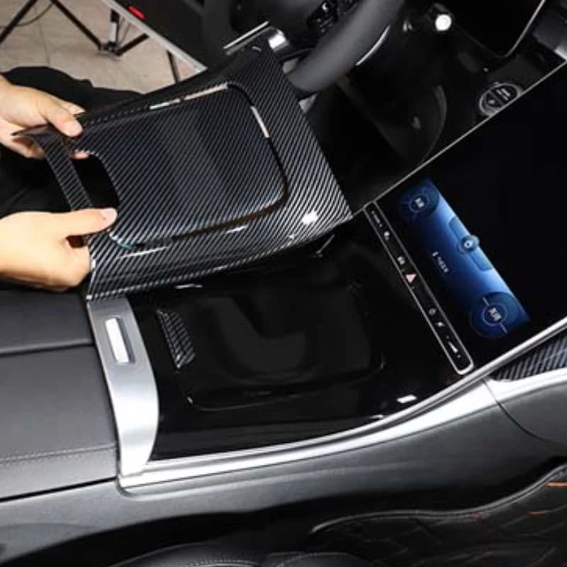 For Mercedes Benz C Class W206 2022-2026 ABS Carbon Fiber Car Center Console Panel Cover Trim Stickers Car Accessories