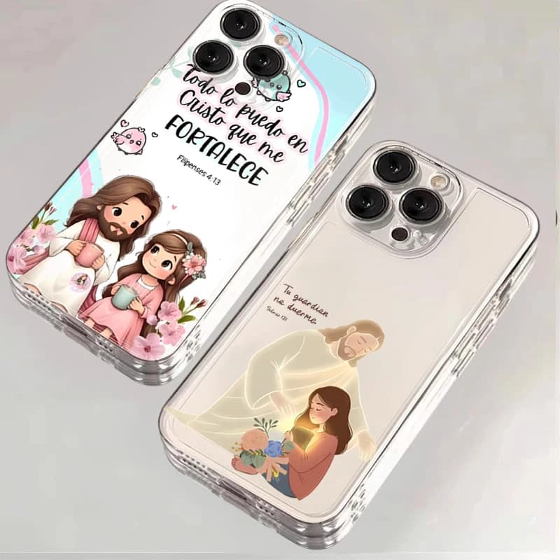 Cartoon Jesus And Me Bible Verse Print Phone Case For Xiaomi Redmi Note 14 13 Pro Plus 5G 12S 12 11 10 12C 13C 14C 4G TPU Cover