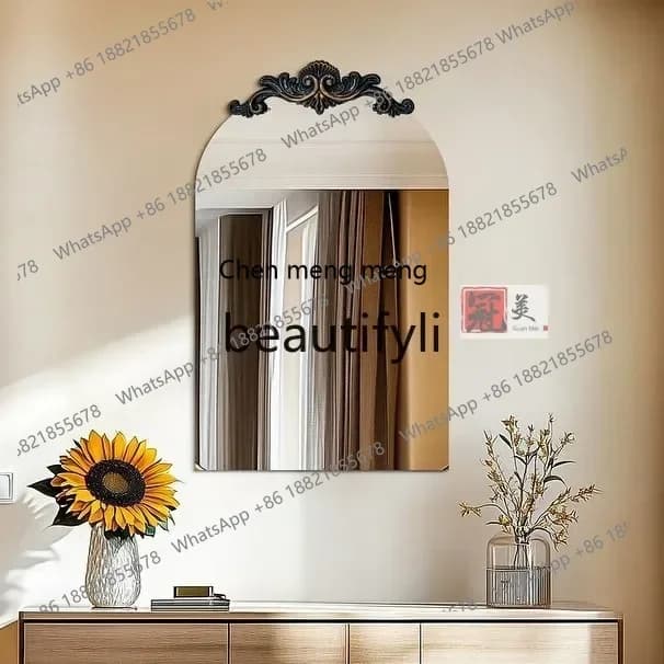 SS S7486 French retro desktop makeup mirror European art fireplace decorative mirror American washstand bathroom mirror