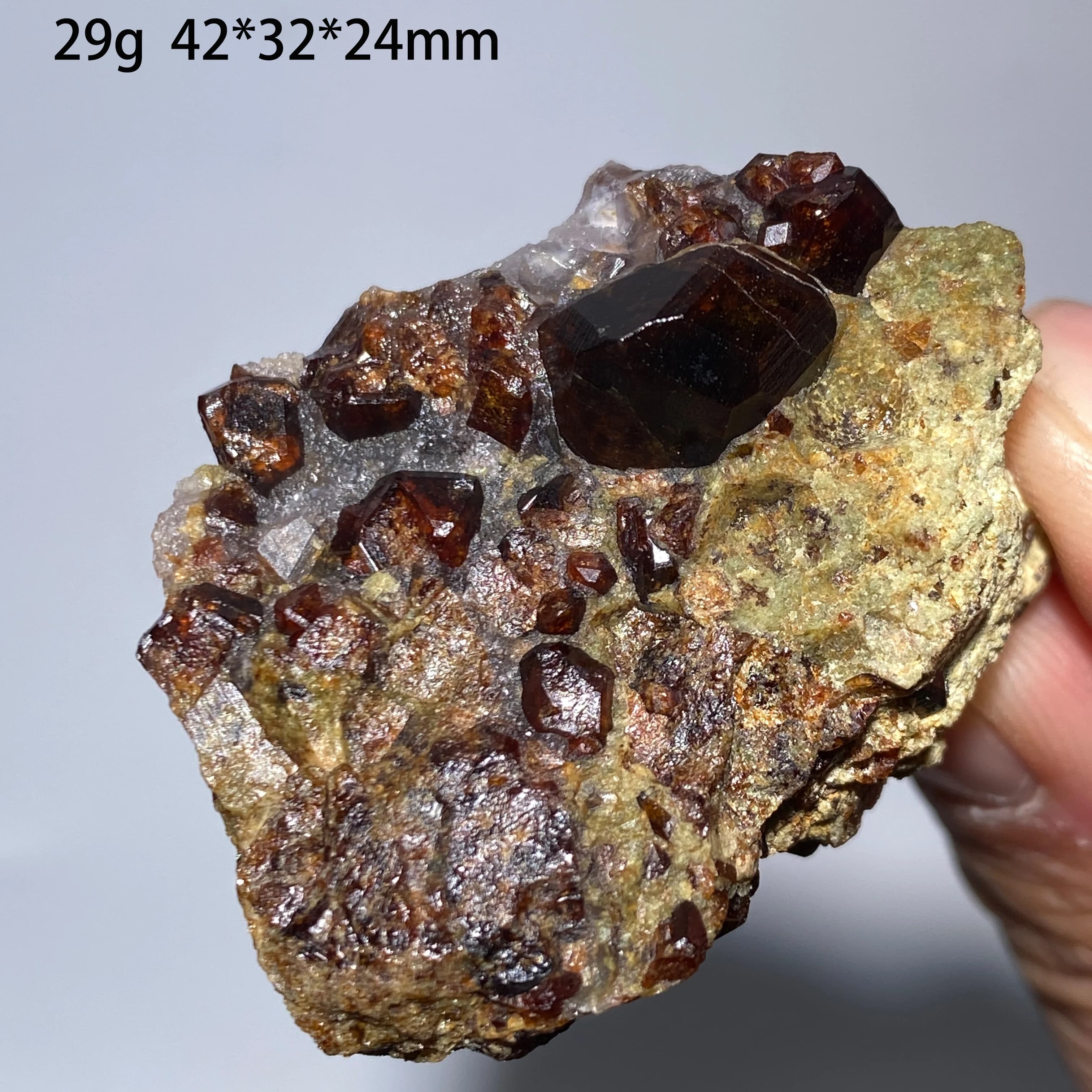 100% Natural Garnet Rough Crystal Mineral Specimen - Quartz Healing Gemstone Collectible Authentic for Collectors