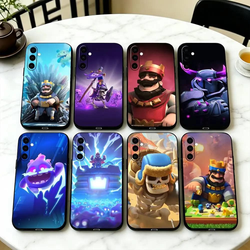 C-Clash Game Royale-e Phone Case For Samsung Galaxy A73,A72,A71,A70,A53,A52,A51,Soft Silicone Black Cover