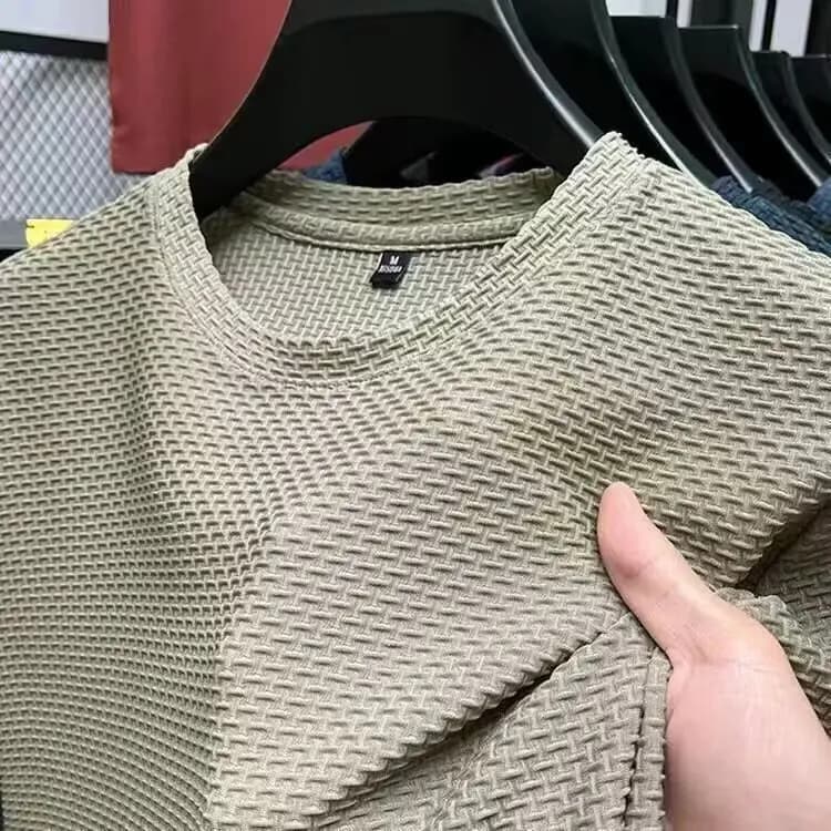 Short-sleeved T-shirt Men's Trendy Brand Summer Loose Five-quarter Sleeve 2026 New Simple Casual Top