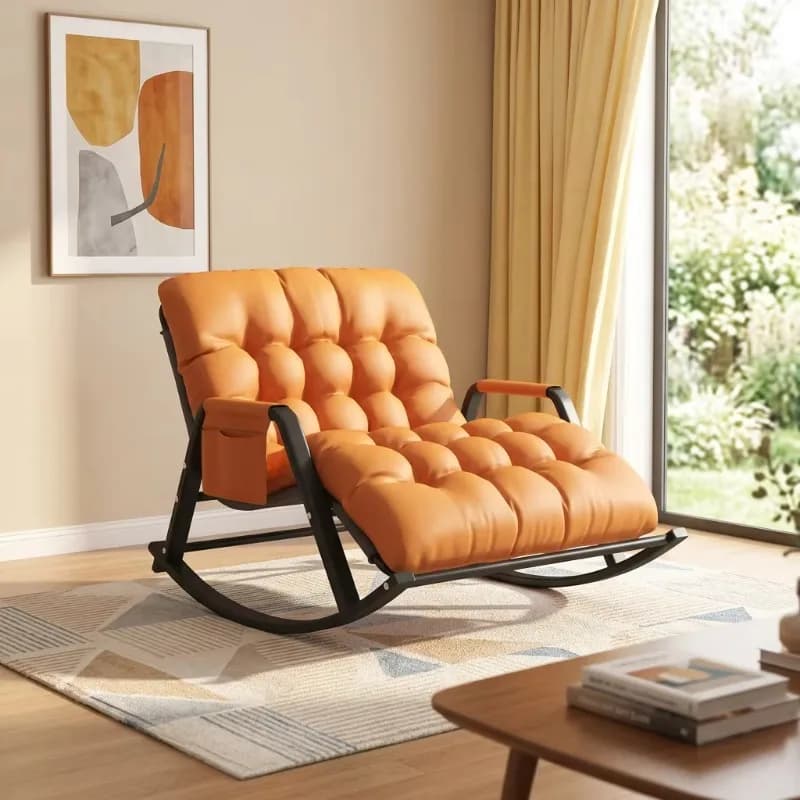 # Folding Rocking Chair Five-level Adjustment Tech Fabric Cover Suitable For Home