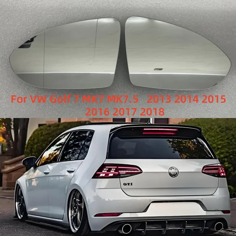 For VW Golf 7 MK7 MK7.5 2013 2014 2015 2016 2017 2018 Auto Replacement Parts Heated Clear Rear View Side Mirror Glass Lens