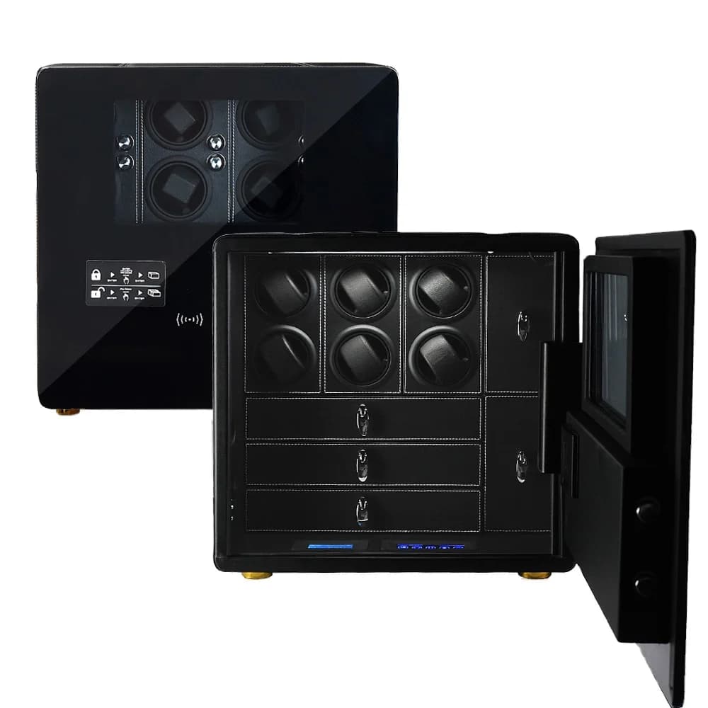 Watch Safe Boxes Automatic Winding Rotation Mechanical Watches Storage Cabinet Showcase