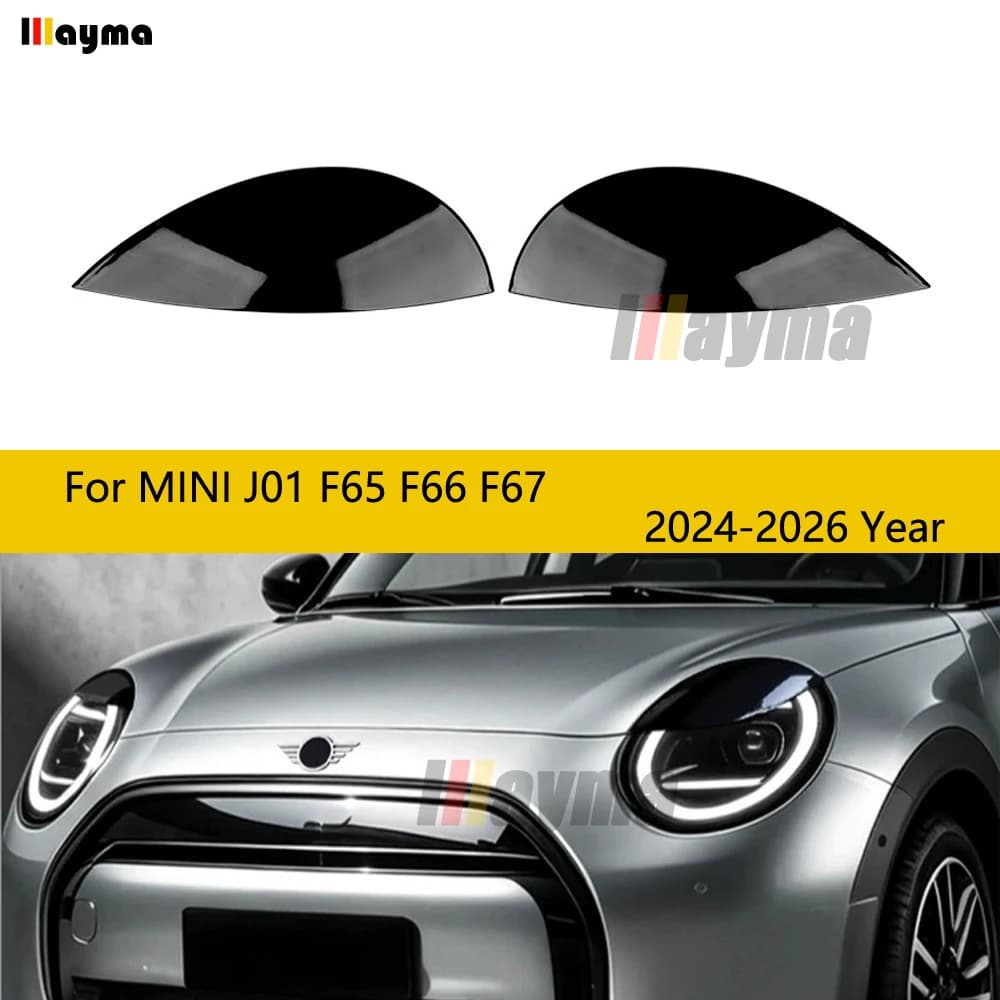 Gloss Black ABS Headlight Eyebrow for New Mini Cooper J01 F66 F65 F67 2024 - 2026 Front Lamp Decor Trim Exterior Car Accessories