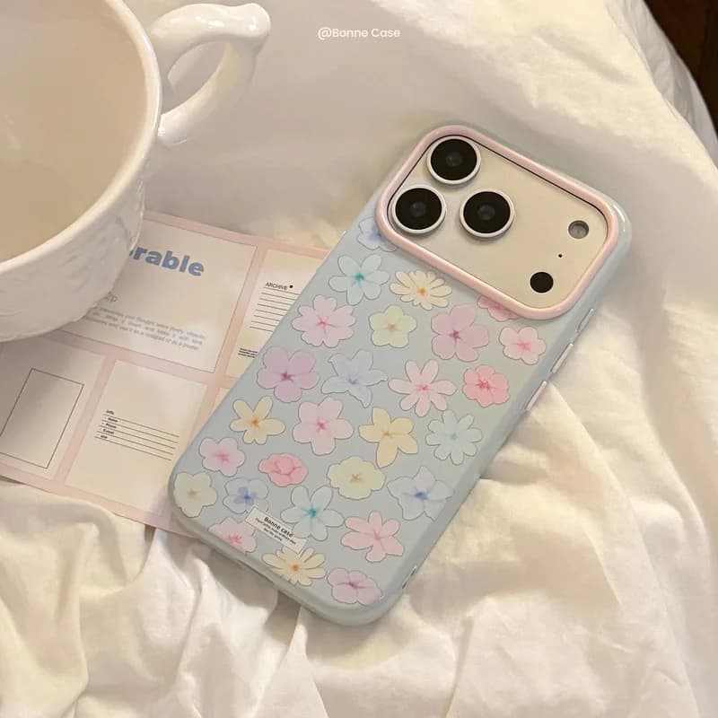 Spring Summer Colorful Floral Soft TPU Shockproof Anti-drop Anti-fingerprint Phone Case for iPhone 17 16 15 14 Pro Max